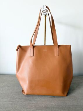 Mark & Graham Monogram OBM Tan Leather Tote - Everyday Shoulder Bag